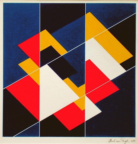 acryl op papier, 1988-a, 30x30cm.