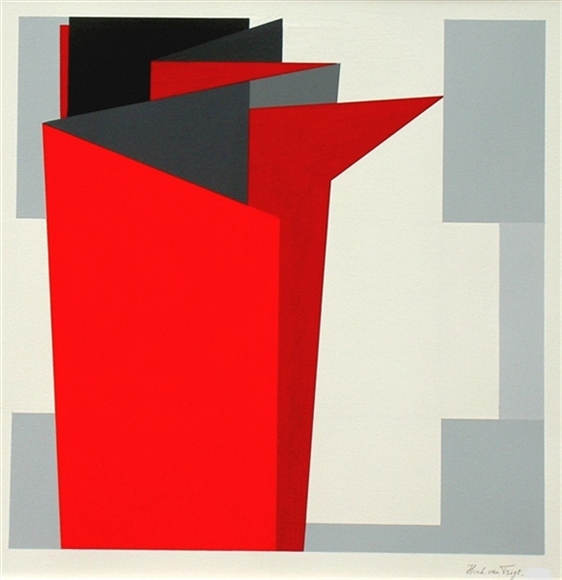 acryl op papier, 1990-b, 50x50cm.