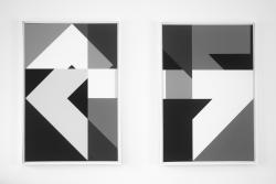  tweeluik,compositie zonder titel nr. 2015-6 en 7, 40x60cm. 