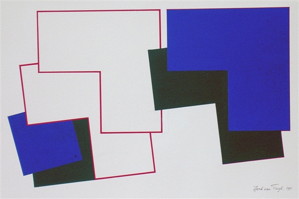 acryl op papier, 1991-b , 50x30cm.