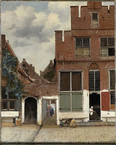 straatje van Vermeer. nr. 2016-3 is een abstrahering van dit werk.