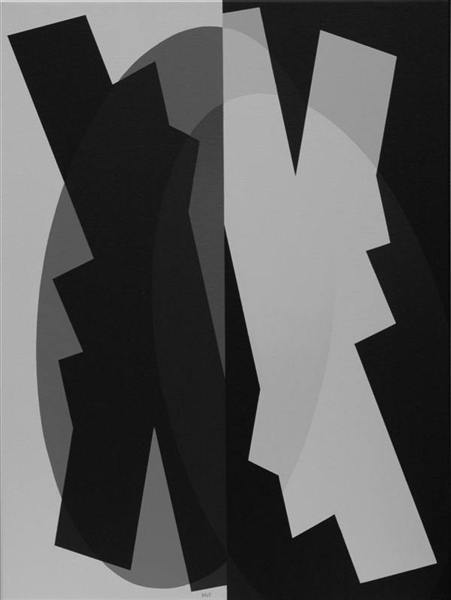 compositie zonder titel nr.2008-2 , 80x60 cm.