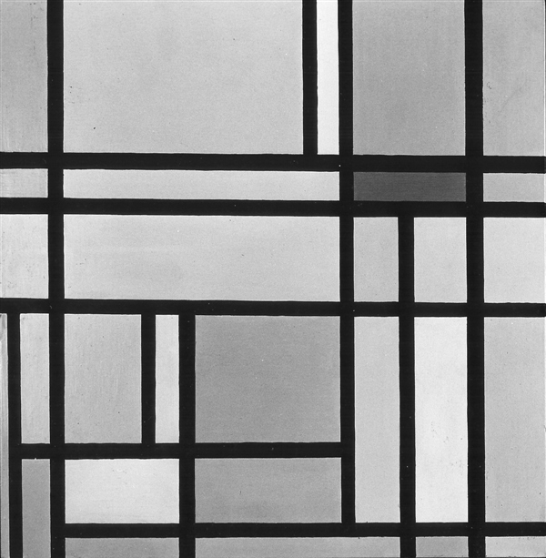 studie naar Mondriaan-c, 1964, 30x30cm.