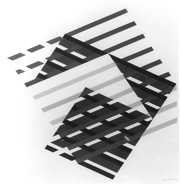 compositie zonder titel, 1989, 50x50cm.