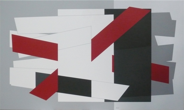 compositie zonder titel, nr.2008-4 ,100x60 cm.